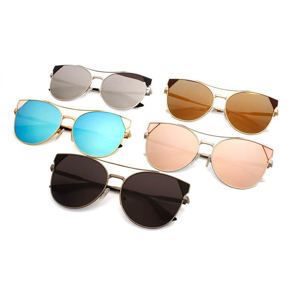 Miniatura: CLARCKSTON | CA02 - Women's Trendy Mirrored Lens Cat Eye Sunglasses