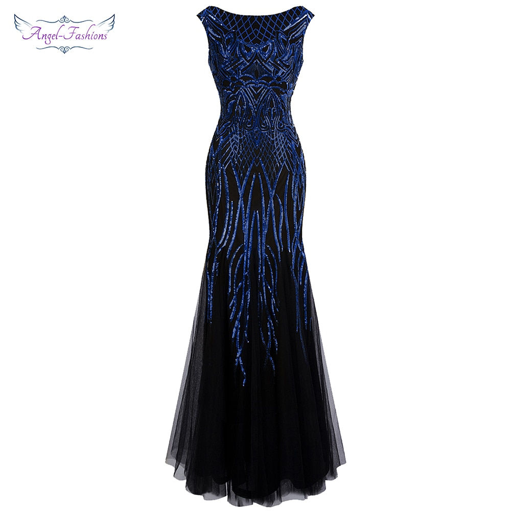 Women's Evening Dresses Golden Vintage Sequin Mermaid 377 Model 393