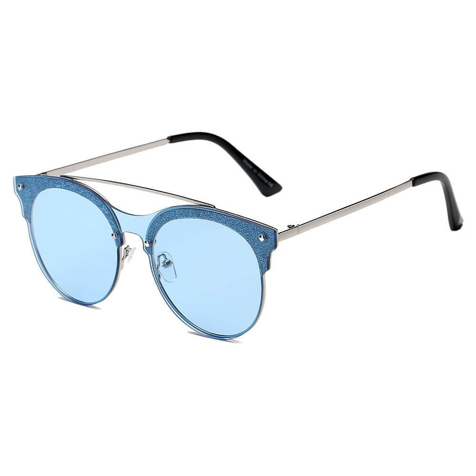 Thumbnail: ENDICOTT | S3011 - Round Circle Brow-Bar Tinted Lens Sunglasses