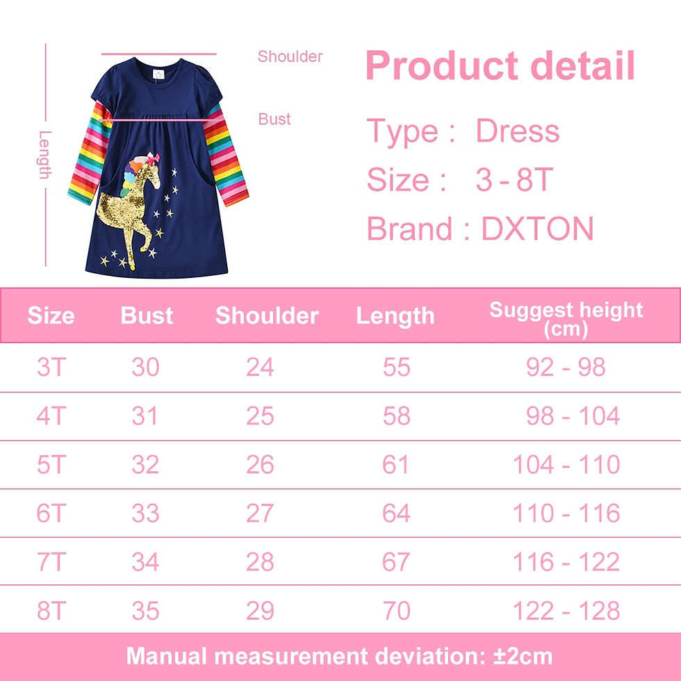 Miniatura: Dress for Girls Unicorn Kids  3-12y