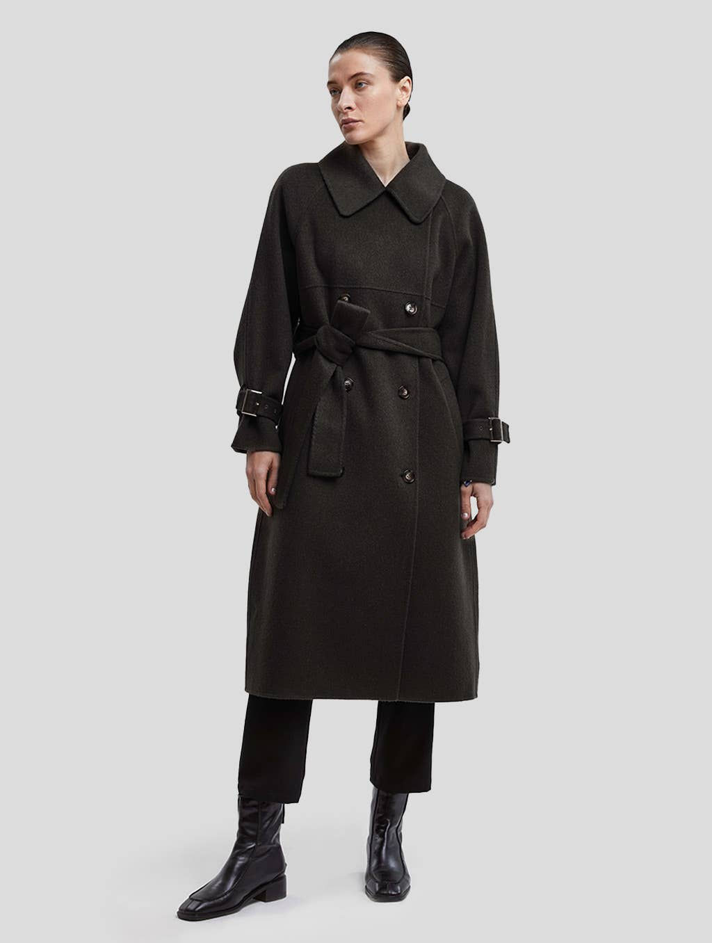 Slim-Fit Belted Wool Coat
