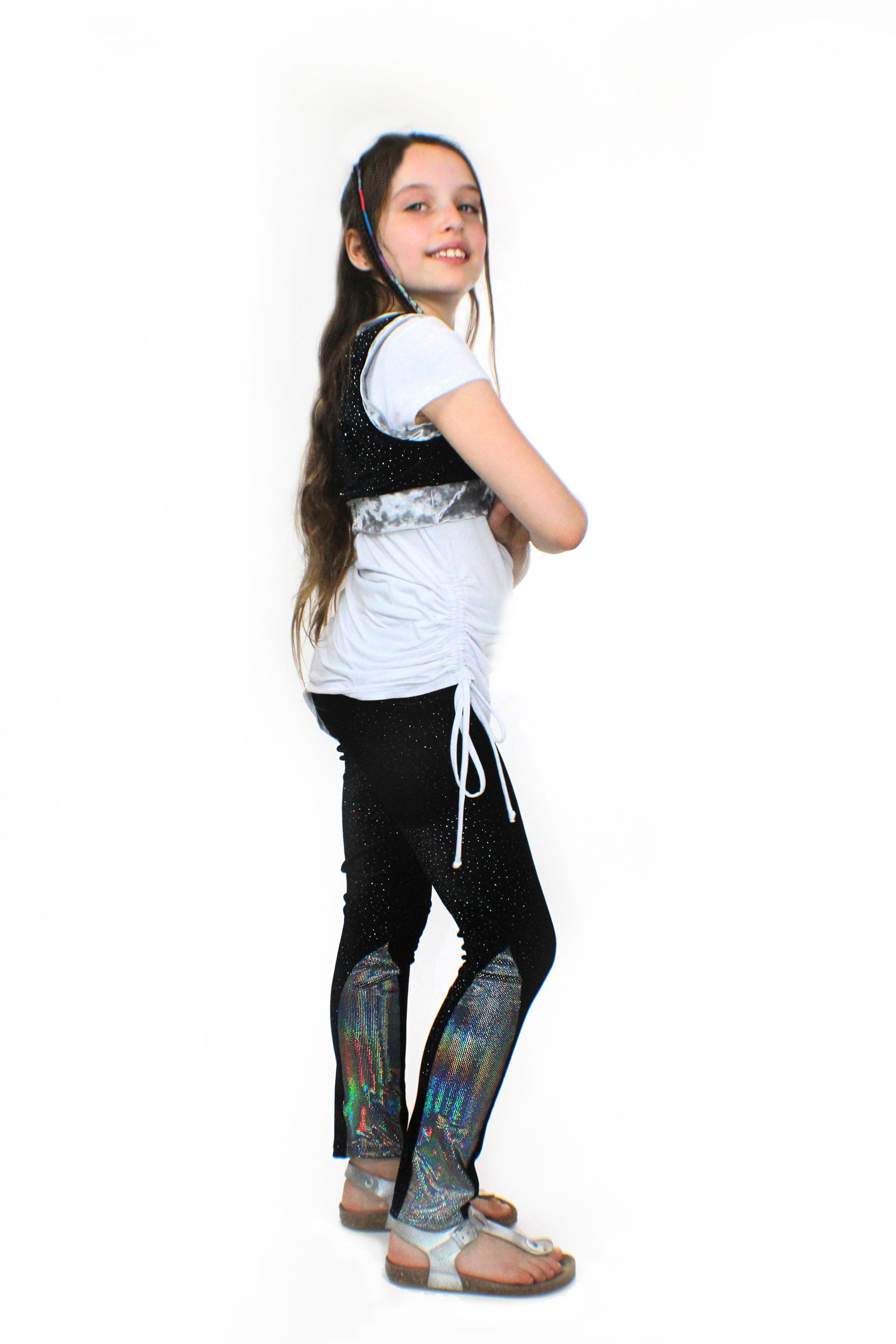 Ori, Glitter Velvet Stretch Pants, With Sleek Design and Side Sequins