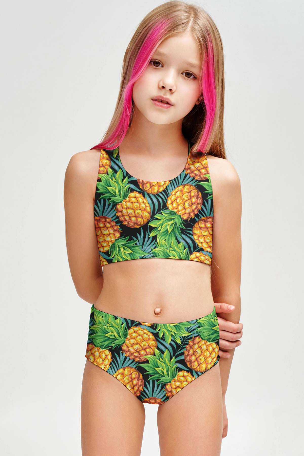 Endless Summer Claire Green Sporty Two Piece Swim Bikini Set - Girls