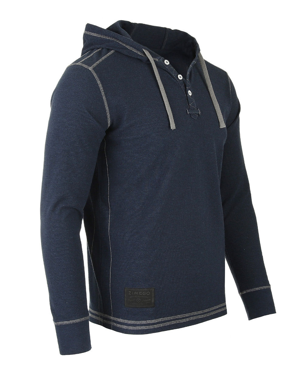 Miniatura: ZIMEGO Men's Thermal Long Sleeve Lightweight Fashion Hooded Henley