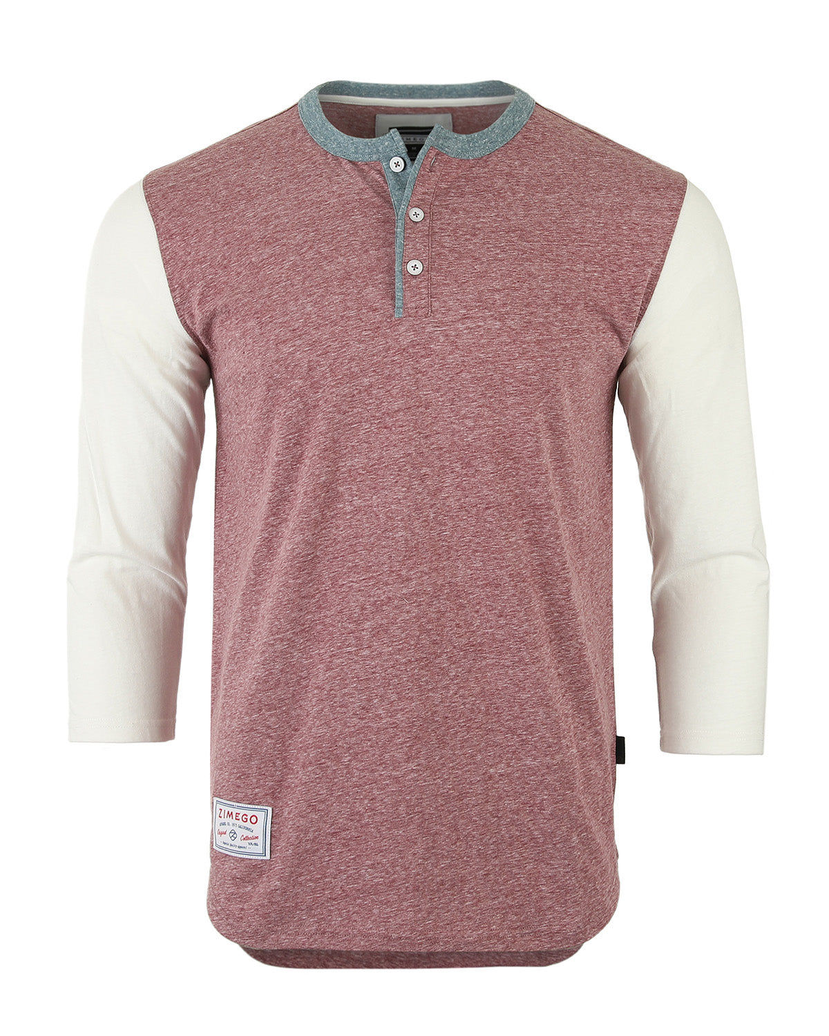ZIMEGO Men's 3/4 Sleeve Baseball Henley – Casual Athletic Button Crewneck Shirts