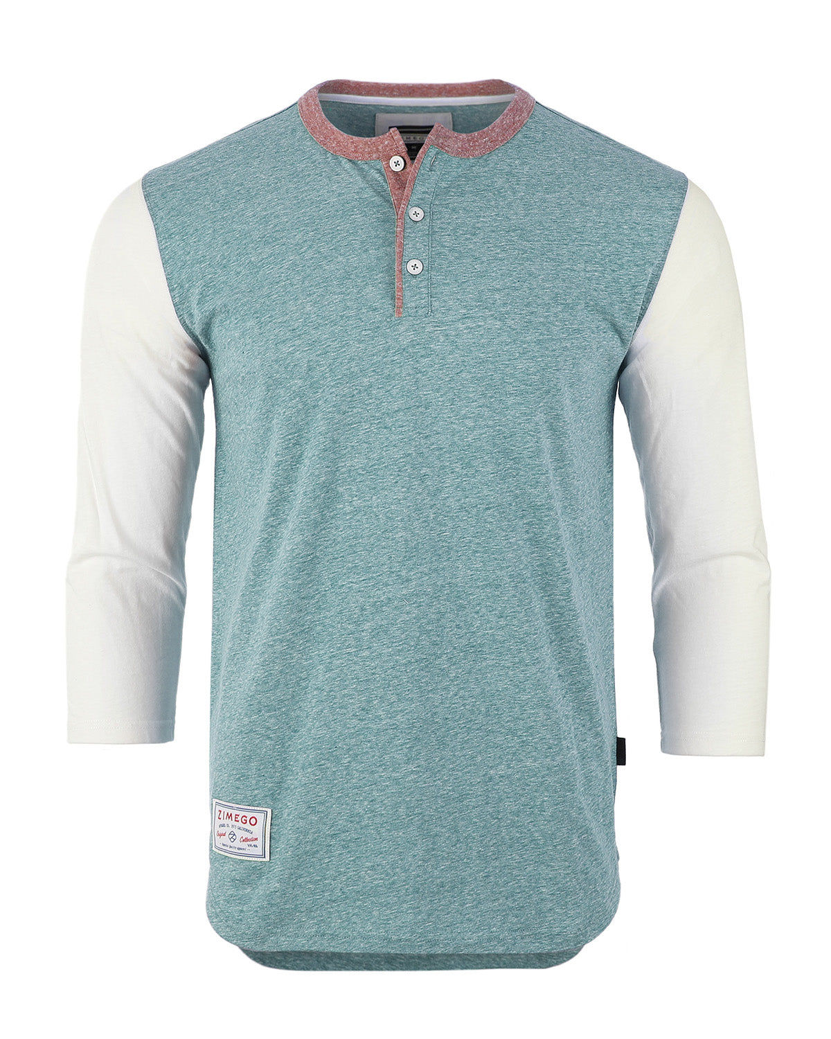 ZIMEGO Men's 3/4 Sleeve Baseball Henley – Casual Athletic Button Crewneck Shirts