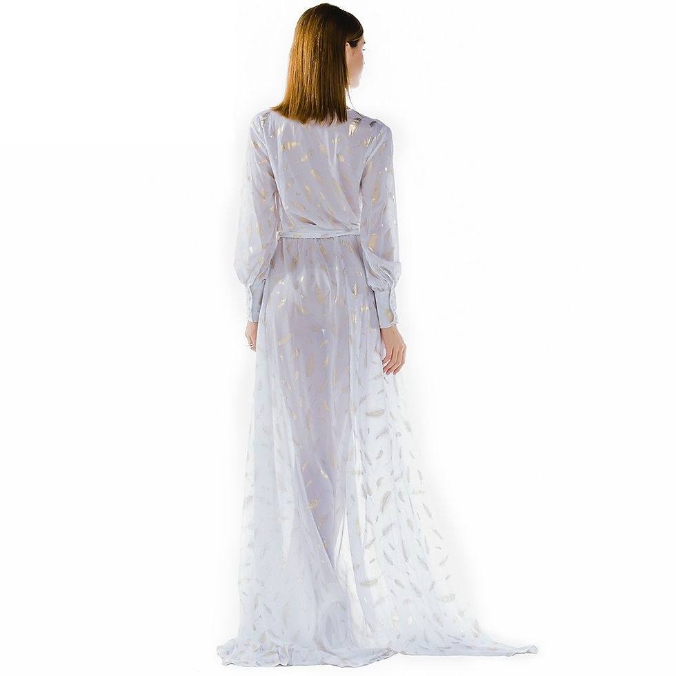 Miniatura: White Sexy See Thru Maxi Dress