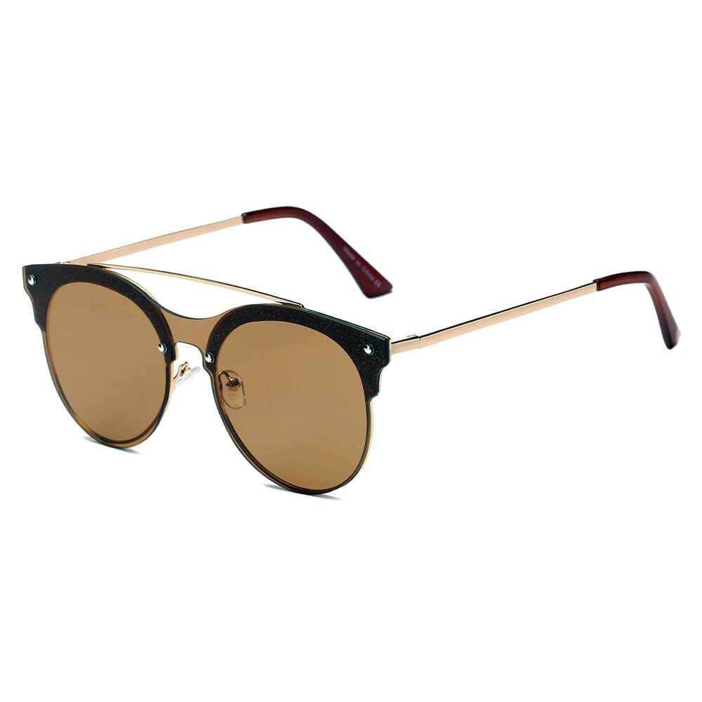 ENDICOTT | S3011 - Round Circle Brow-Bar Tinted Lens Sunglasses