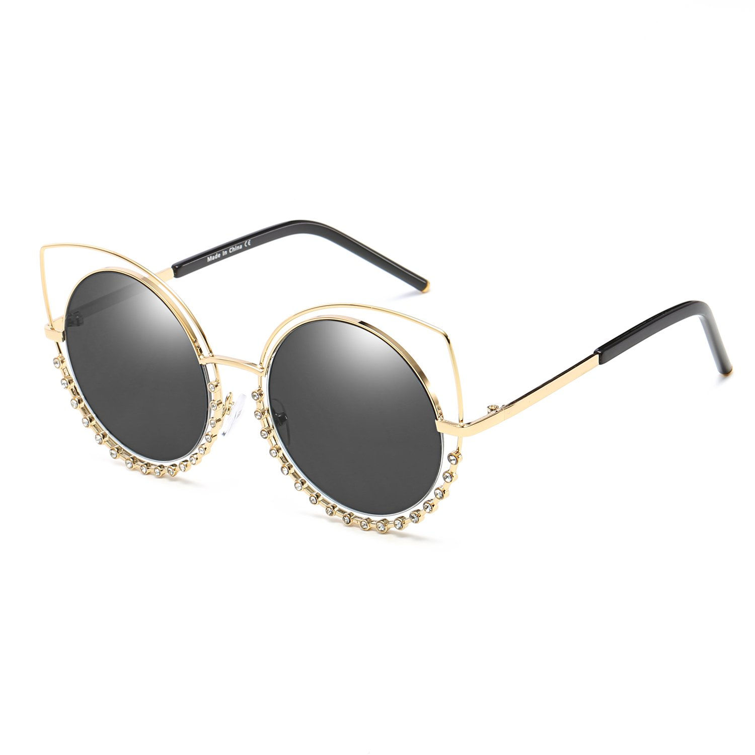 HOLLAND | A21 - Designer Pearl-Studded Cut-Out Cat Eye Princess Sunglasses