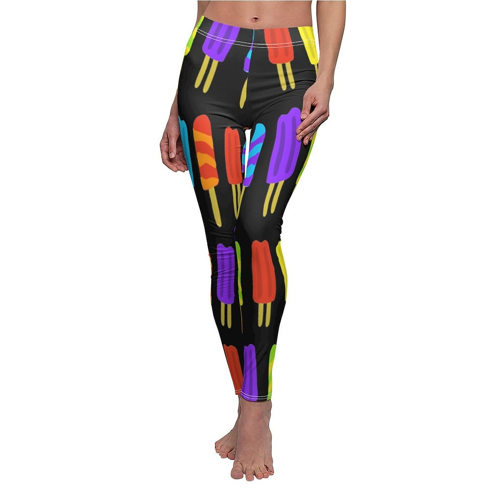 Миниатюра: Popsicle Print Casual Leggings - Black