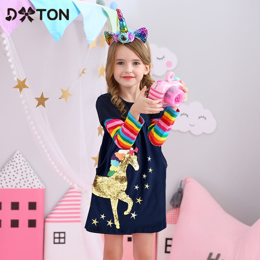 Dress for Girls Unicorn Kids 3-12y