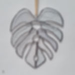 Tropical clear monstera leaf stained glass house plant