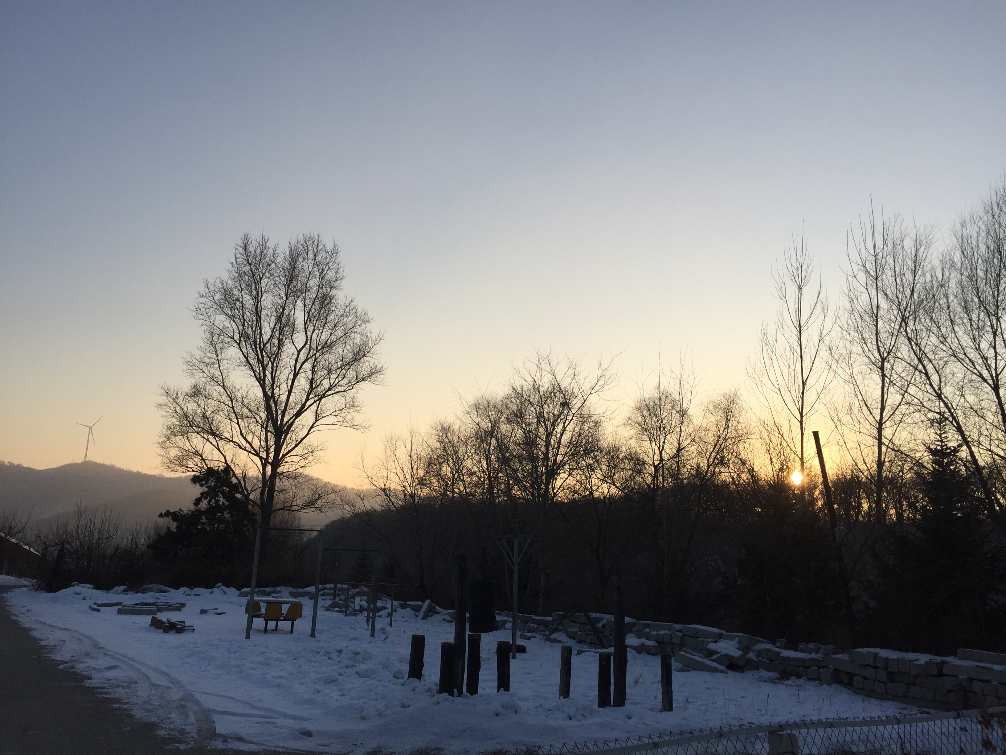 School grounds in winter