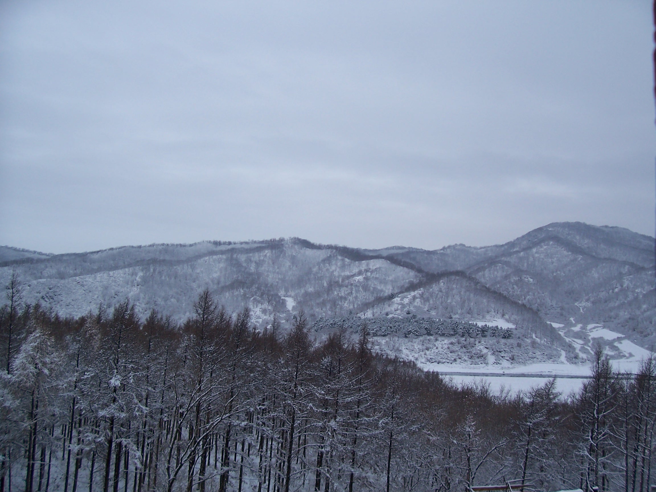 Hills near the school in winter