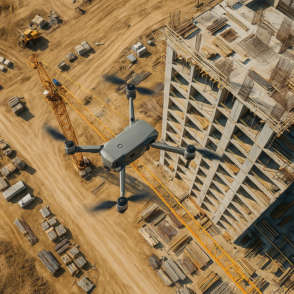 Drone doing a construction Progress Update