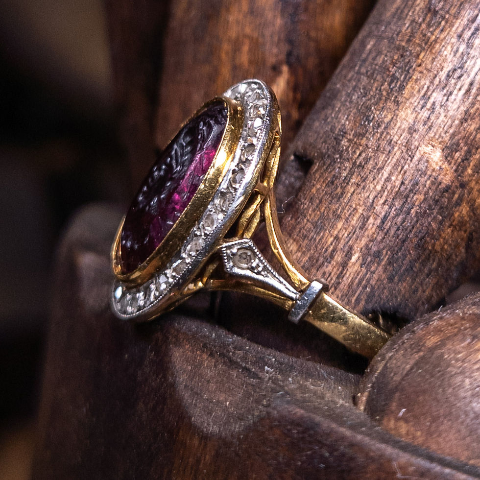 Thumbnail: Garnet intaglio ring of a Sasanian king