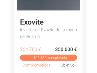 EXOVITE, superado el objetivo de la ronda de 250K€