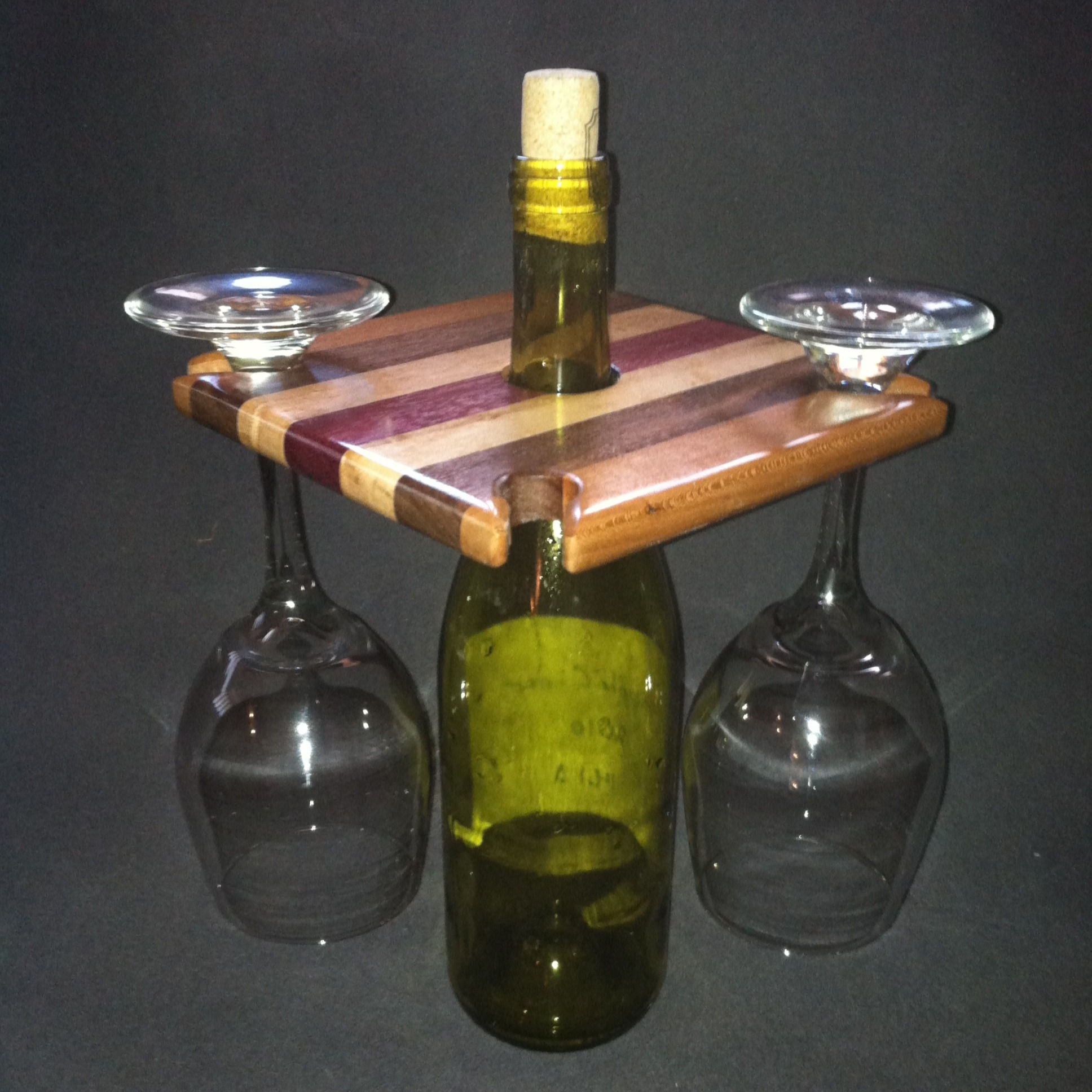 wood wineglass holder