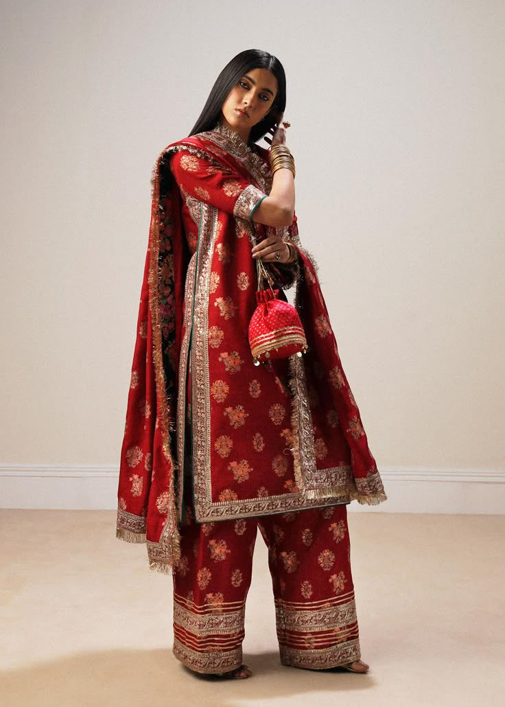 Traditional Look Red Embroidered Pakistani Wedding….jpg