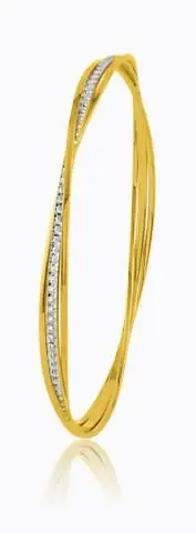 Elegant gold bangle with diamonds