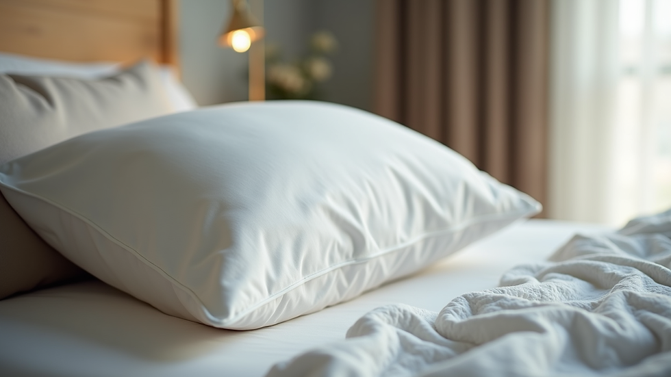 close-up view of a comfortable pillow on a bed