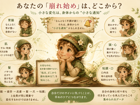 身体の崩れはじめ|疲れると、なぜ肌・胃腸・髪・爪まで変わる?