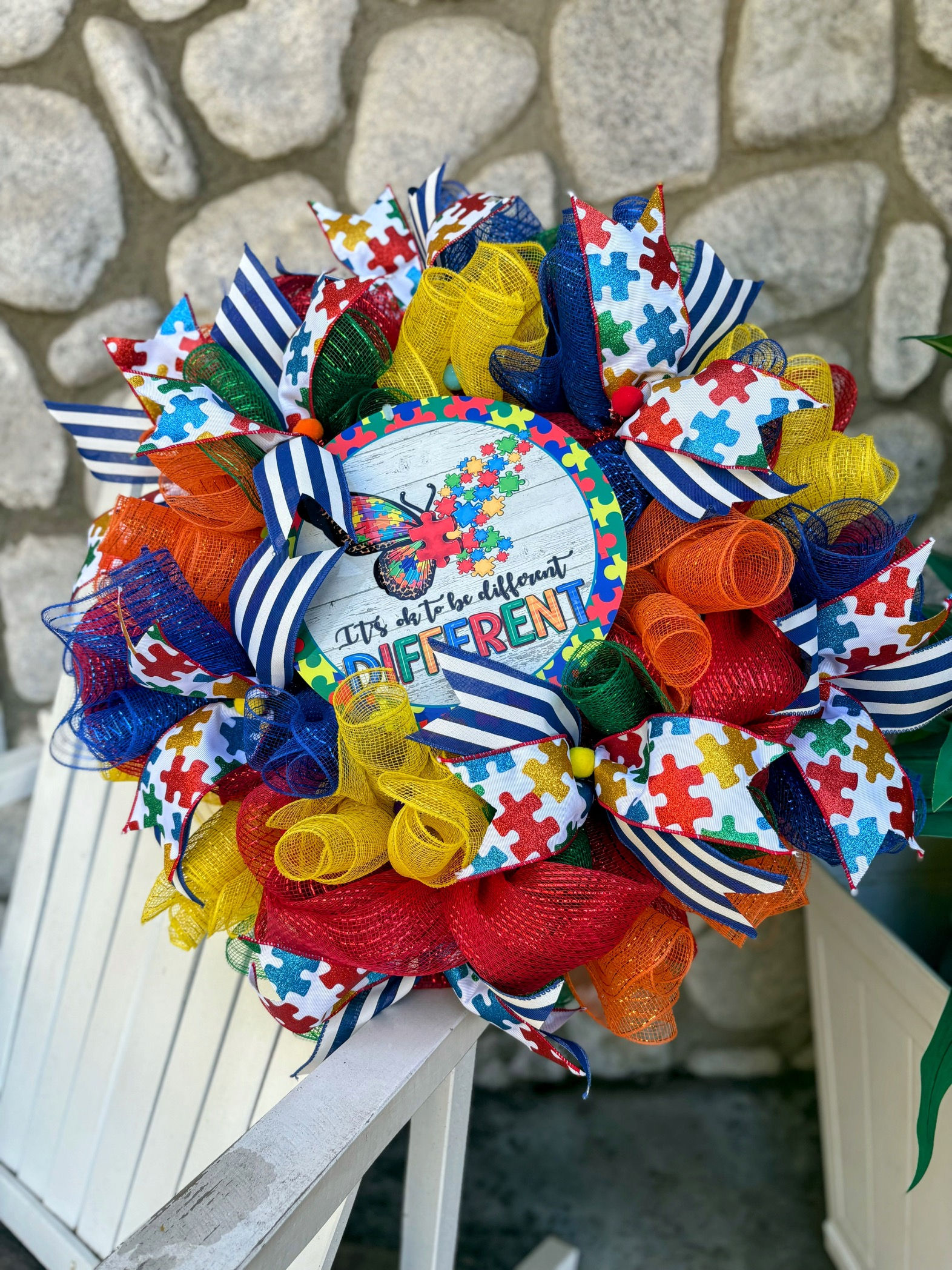 Different is Beautiful Wreath | Autism Awareness