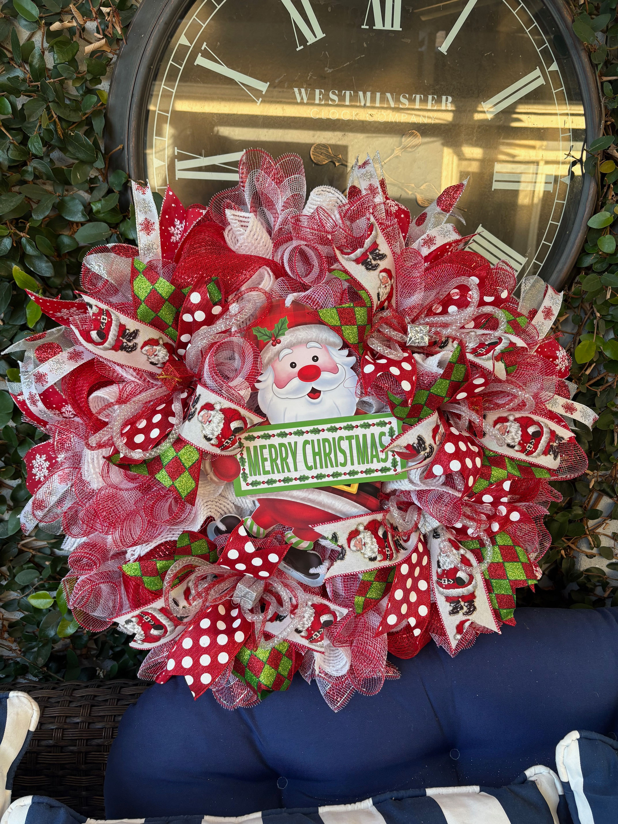 Santa’s Cheer Christmas Wreath | Festive Holiday Decor