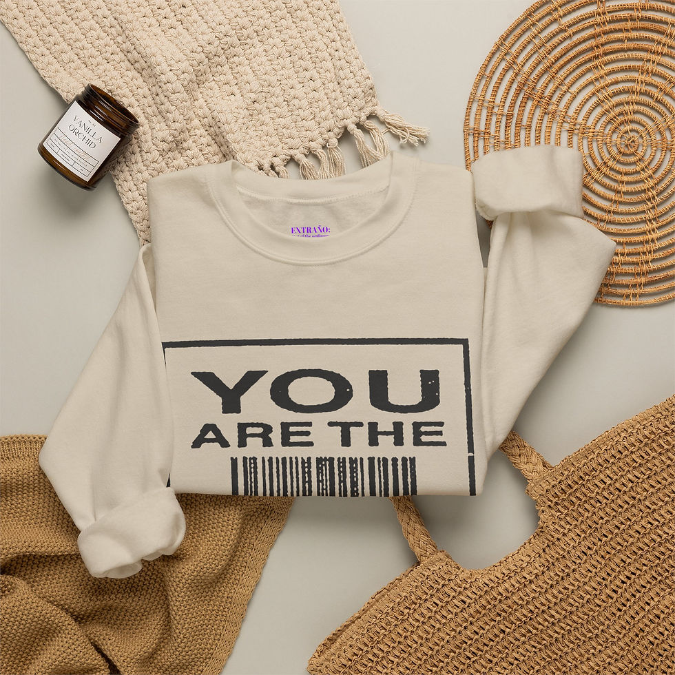 Thumbnail: Crewneck Sweatshirt — "You Are The Product" Barcode Graphic