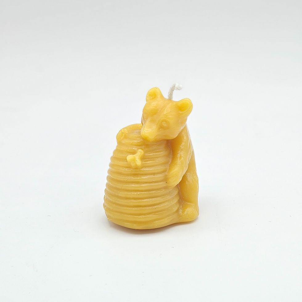 Bear Skep Beeswax Candle