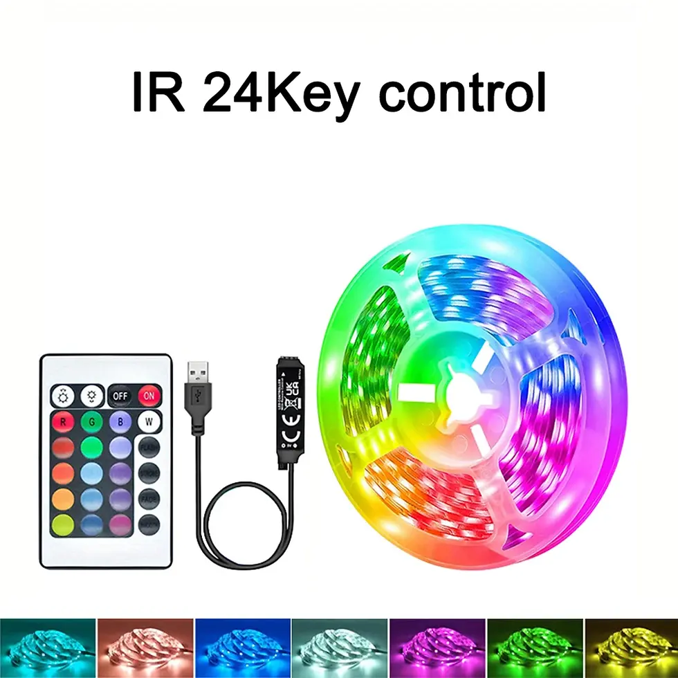 Miniature : 1-40M RGB LED Strip Lights USB 5V Music Sync APP & 44Key Remote