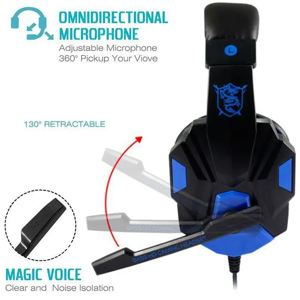 Miniatura: Wired PS4/PS5/Xbox/Smartphone/PC Headset Gaming Headset 120°