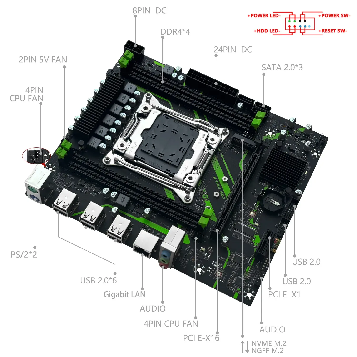 MACHINIST X99 PR9-H Motherboard optional Kit With LGA2011-3 Xeon E5