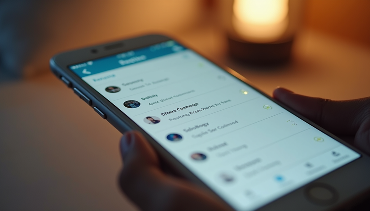 Close-up view of a smartphone showing guest ratings and comments for serviced accommodation