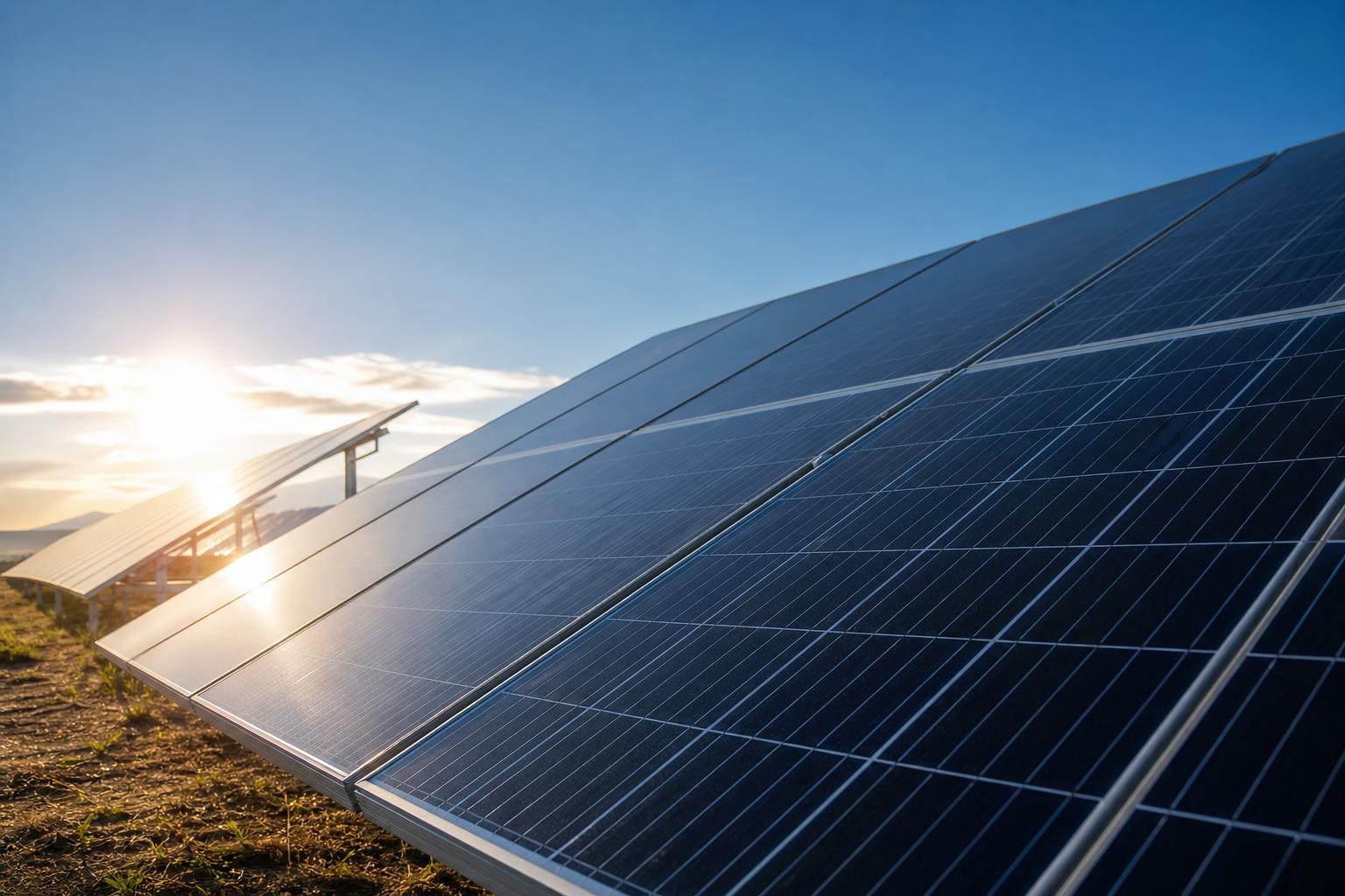 Panneaux solaires haute performance installés sur un site industriel