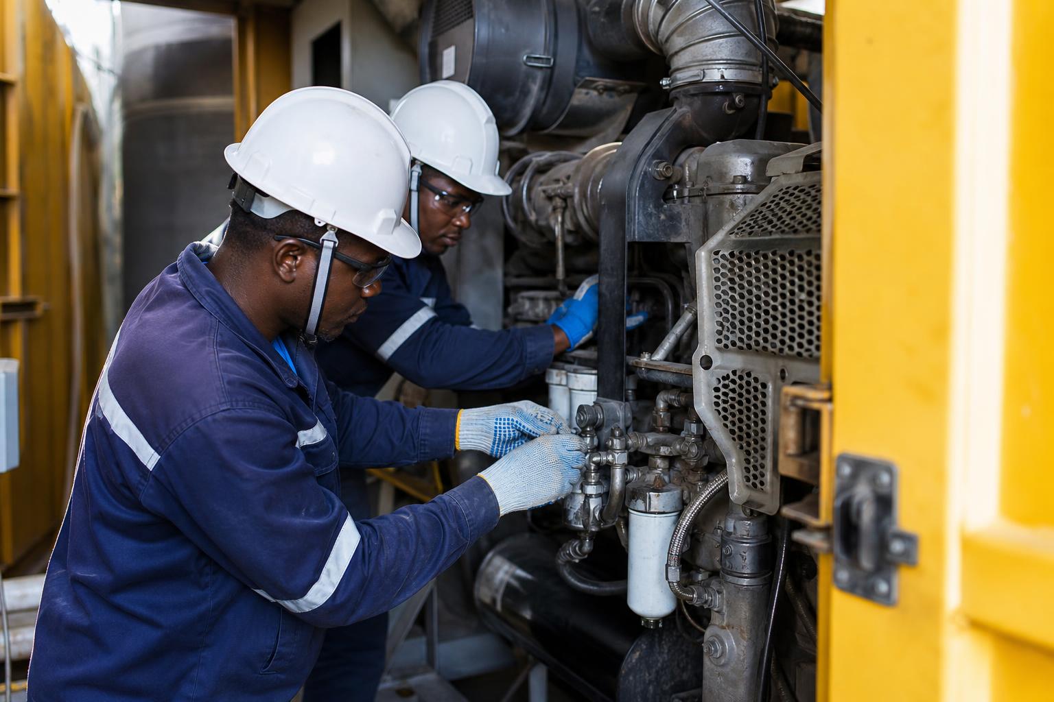 Techniciens réalisant la maintenance d’un équipement industriel