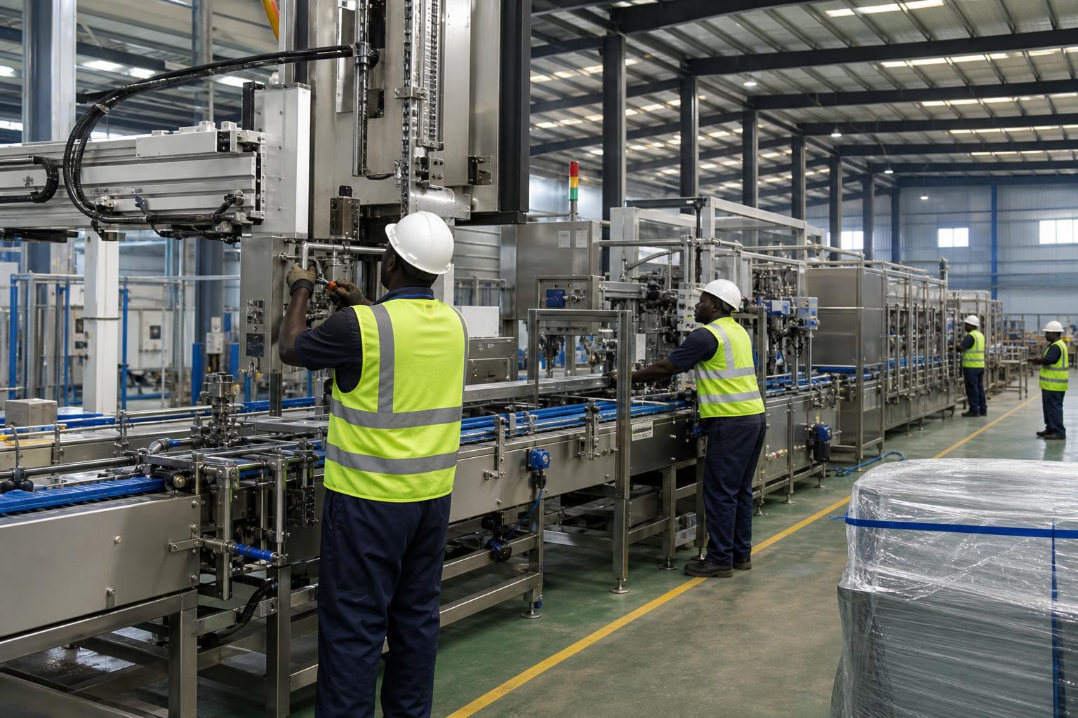 Ligne de production industrielle dans une usine moderne