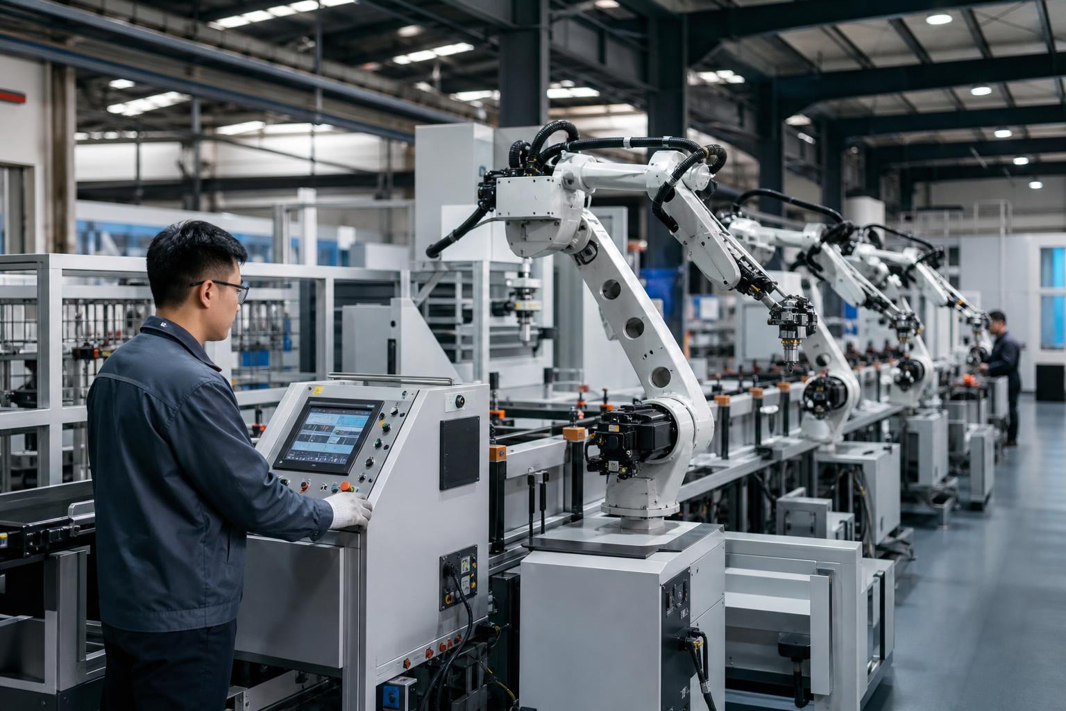 Atelier moderne avec machines industrielles chinoises en production