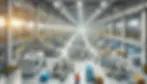 Une usine clé en main moderne avec des machines automatisées et des lignes de production. Des travailleurs en tenue de sécurité surveillent les processus, illustrant l'efficacité et l'organisation d'une installation industrielle prête à l'emploi.