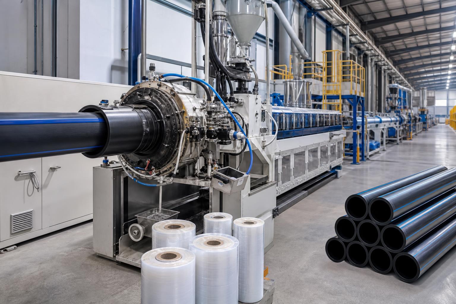 Ligne d’extrusion plastique dans une usine en Algérie