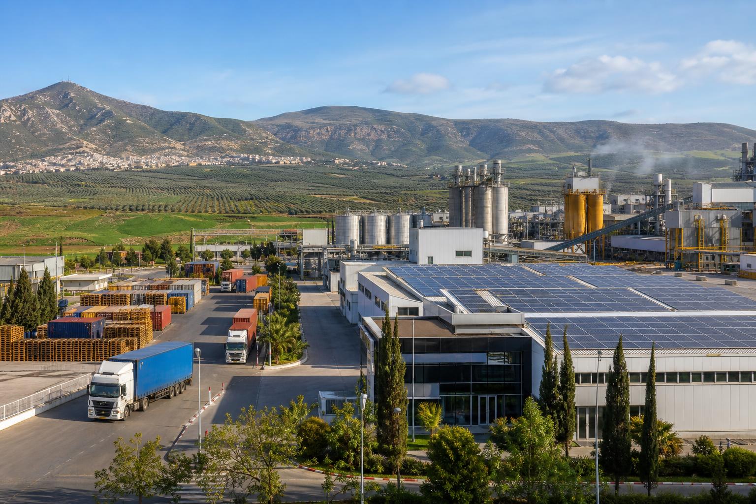 Vue d’un site industriel en Algérie illustrant la diversification économique.