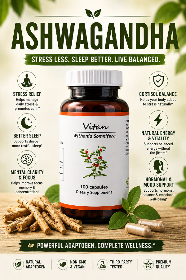 Thumbnail: VIVORA Ashwagandha – Stress Relief & Sleep Support – 100 Capsules