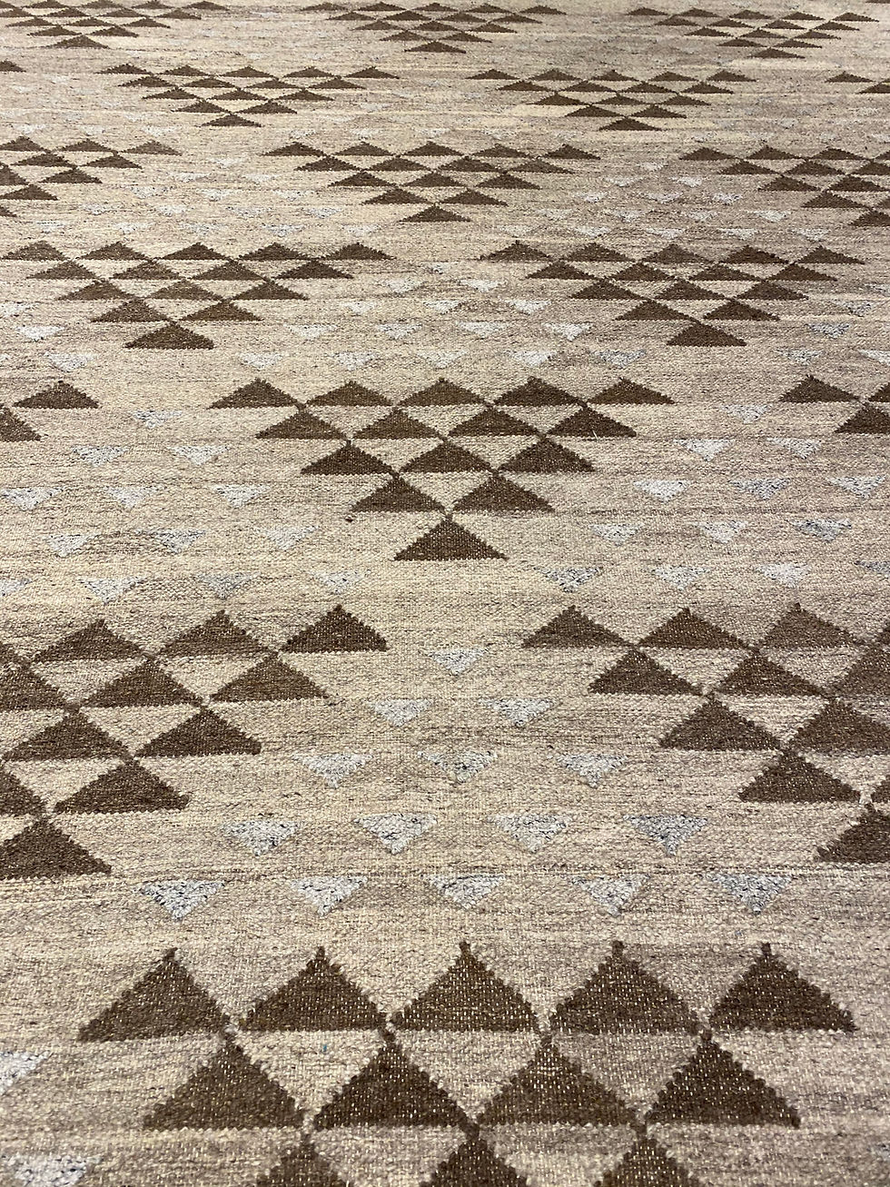 Thumbnail: Wool Indian Flat Weave Rug | 8.1 X 9.10