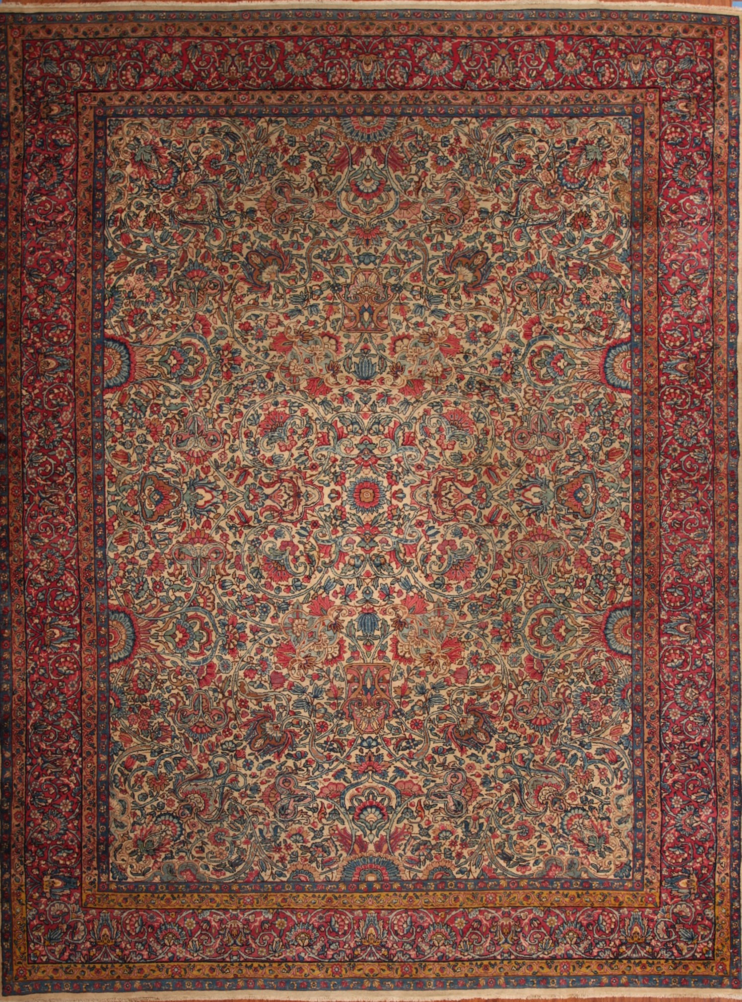 Wool Antique Persian Rug Ravar Kerman | 8.8 X 11.6