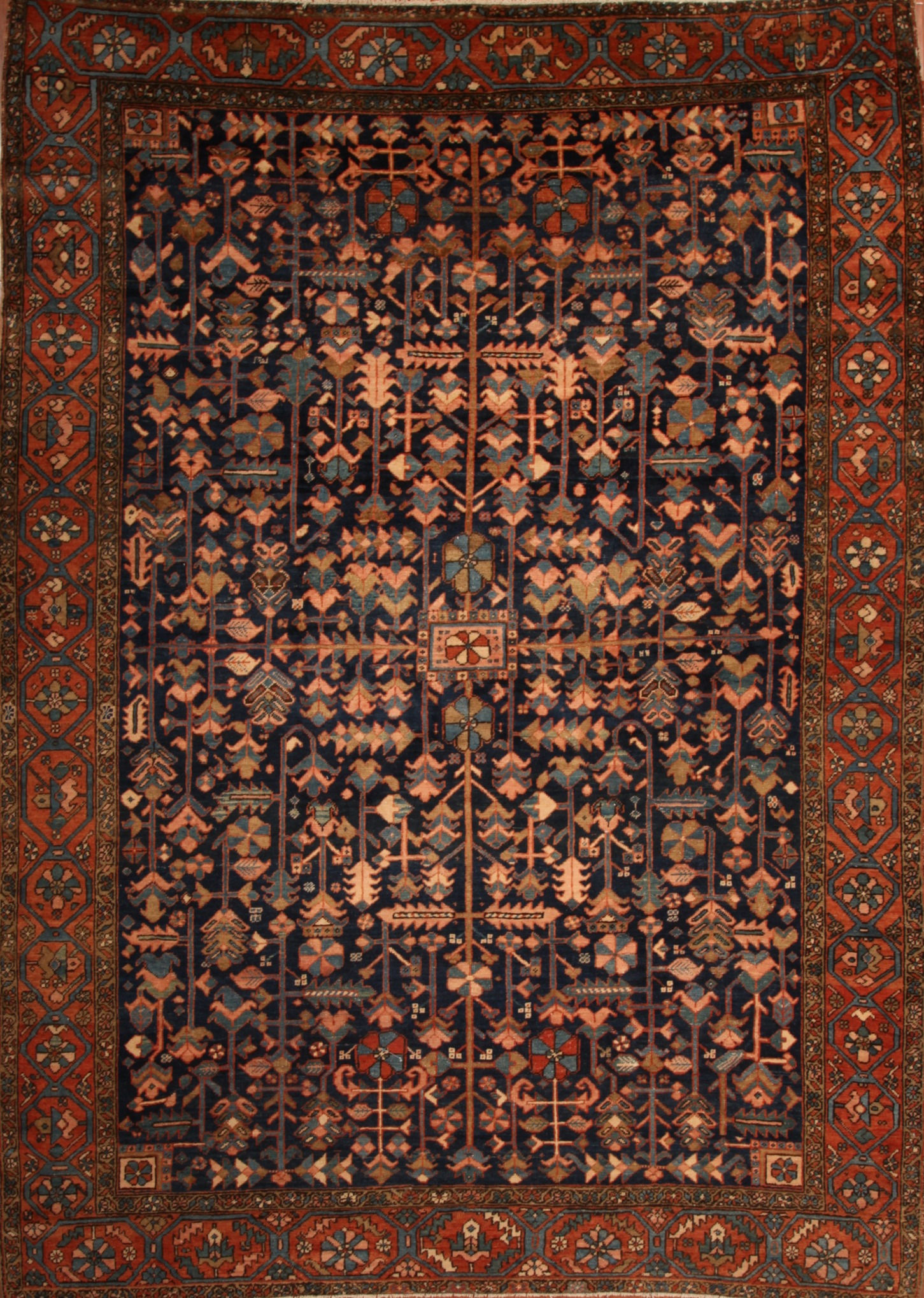 Wool Antique Persian Rug Heriz | 8.6 X 11.8