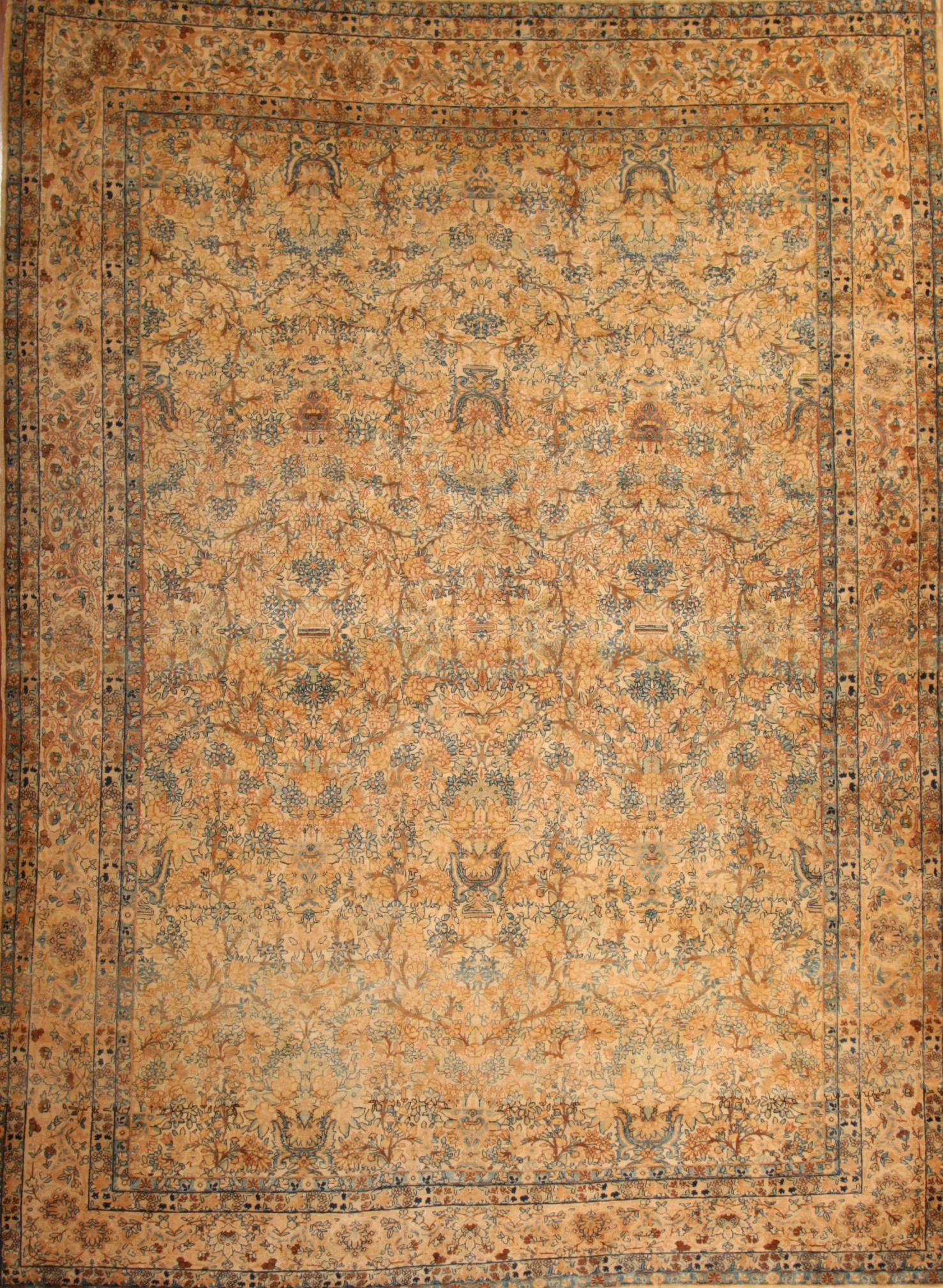 Wool Antique Persian Rug Ravar Kerman | 8.8 X 11.6
