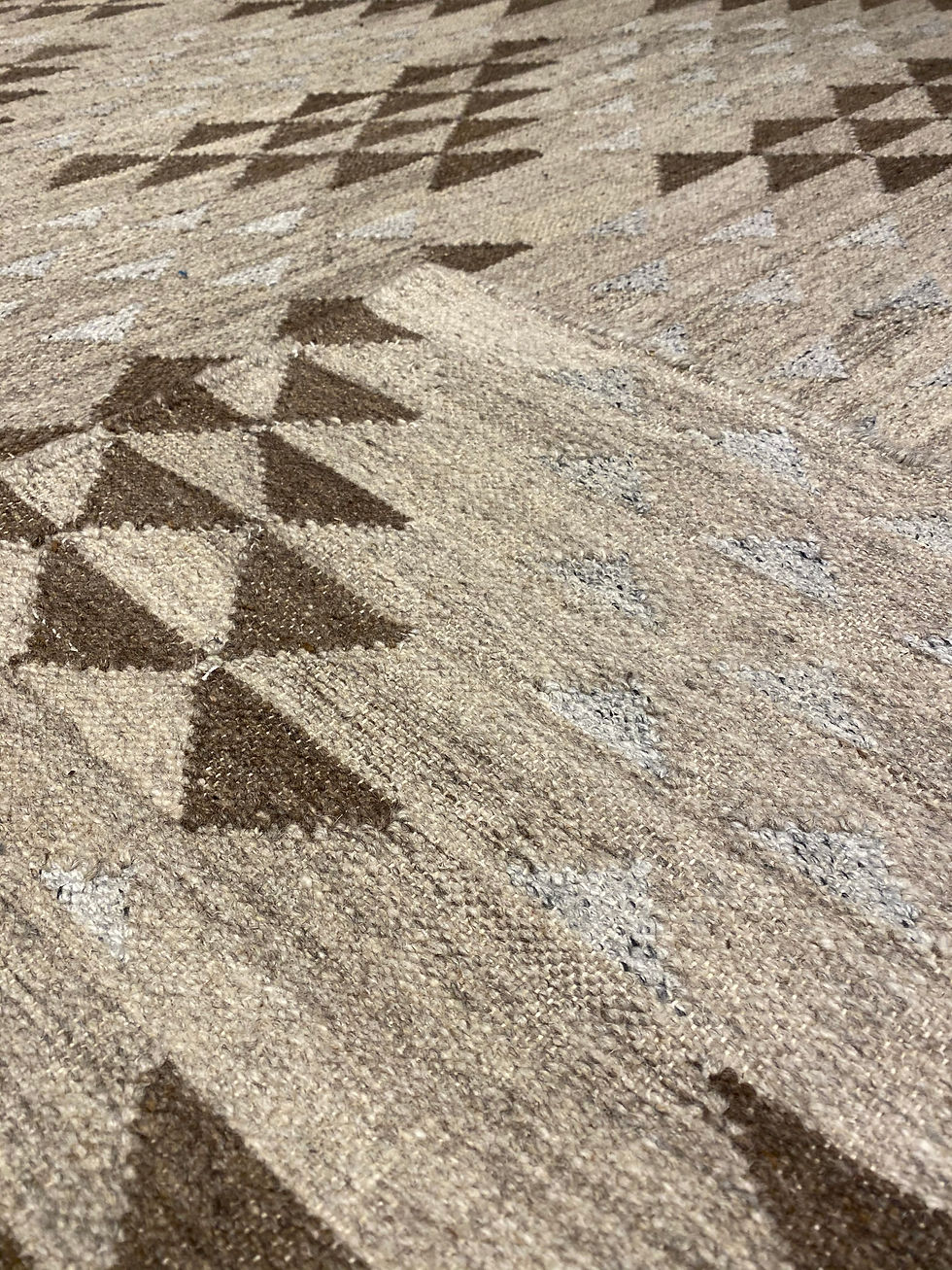 Thumbnail: Wool Indian Flat Weave Rug | 8.1 X 9.10