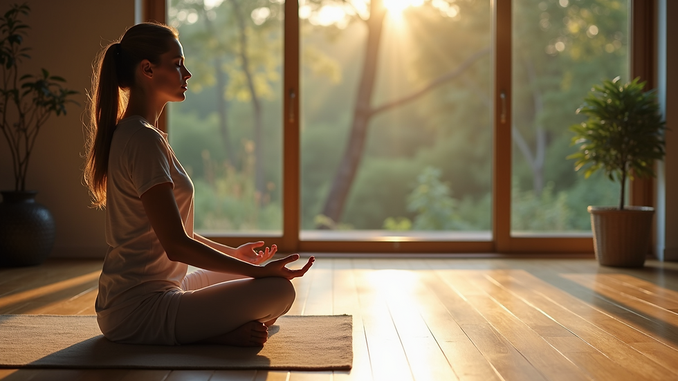 Close-up view of a calm meditation space