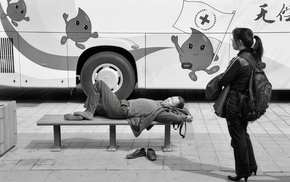 Dormeur, Beijing, Chine, 2008