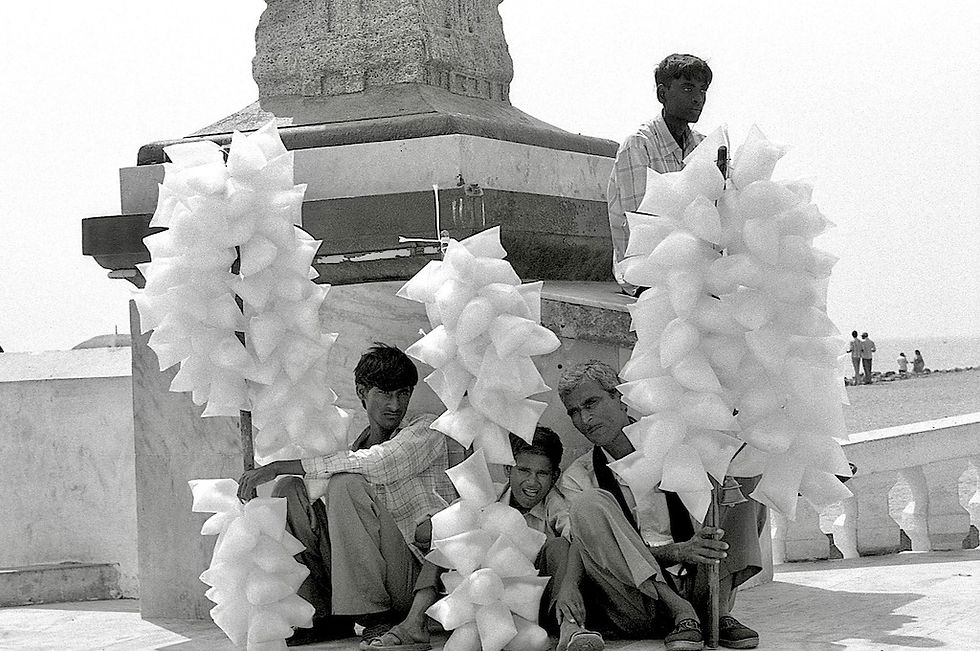 Vendeurs de barbe à papa - Pondicherry - État du Tamil Nadu - Inde - 2009
